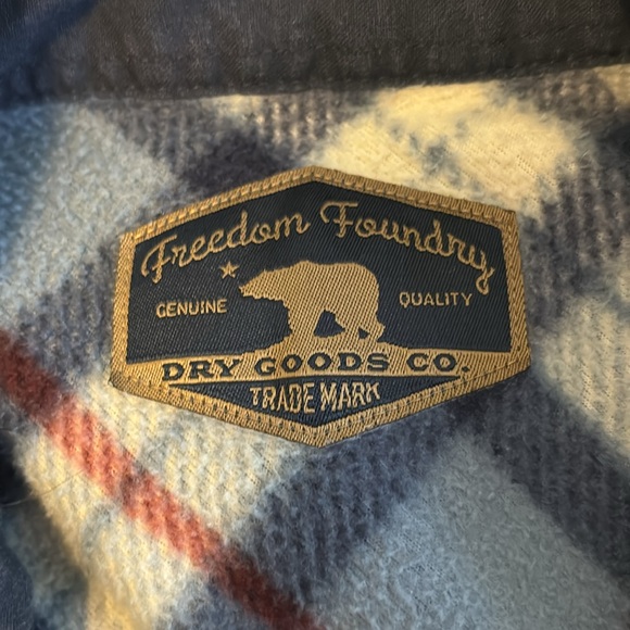 Large Freedom Foundry fleece plaid button down - Picture 3 of 3